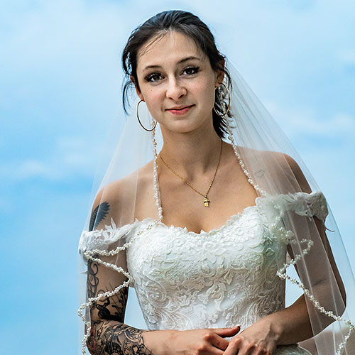 Hand Beaded Angel Cut Veil